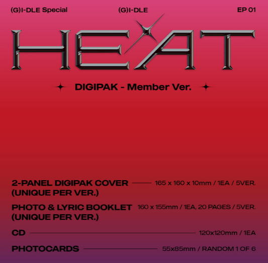 (G)I-DLE Special Album, HEAT, DIGIPAK Member Version RANDOM 1ea**