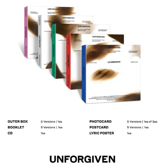 LE SSERAFIM - 1st Studio Album UNFORGIVEN Compact version (5 Versions).