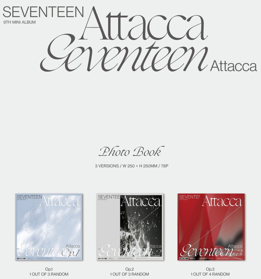SEVENTEEN 9th Mini Album ATTACCA (3 Versions).