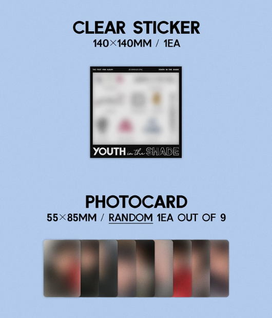 ZEROBASEONE - 1ST MINI ALBUM, YOUTH IN THE SHADE, DIGIPACK VERSION (9 Versions).
