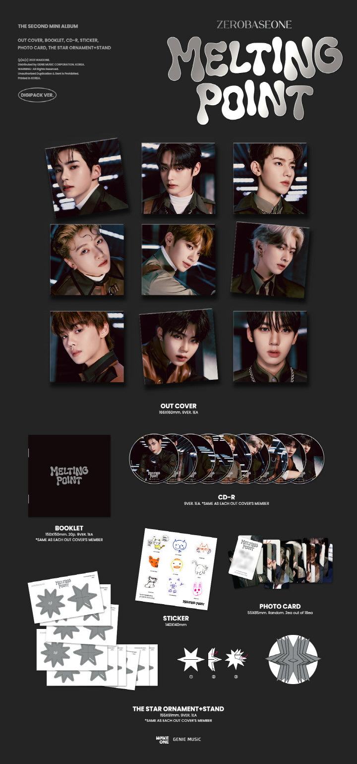 ZEROBASEONE -2nd Mini Album Melting Point DIGIPACK Version (9 Versions).