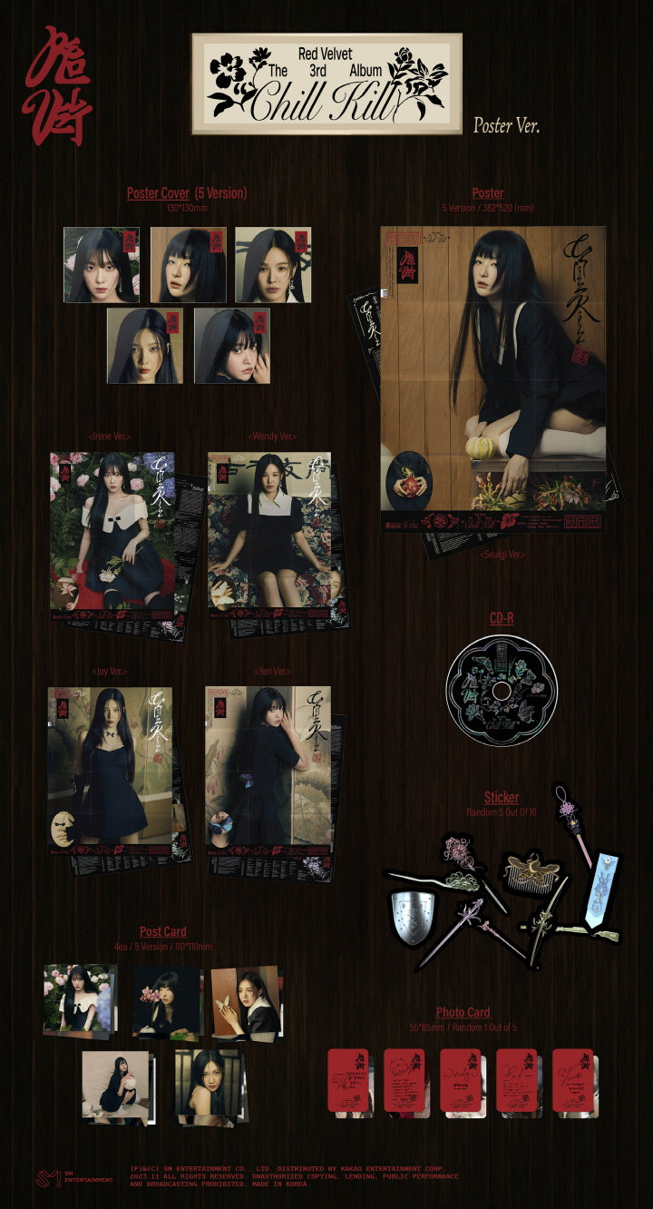 RED VELVET 3rd Album Chill Kill Poster version (5 Versions)