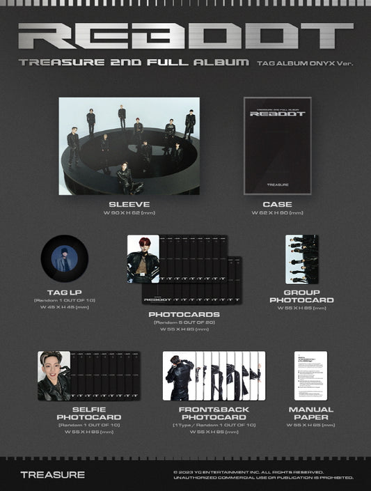 TREASURE - 2nd Full Album REBOOT YG TAG ALBUM (Random).