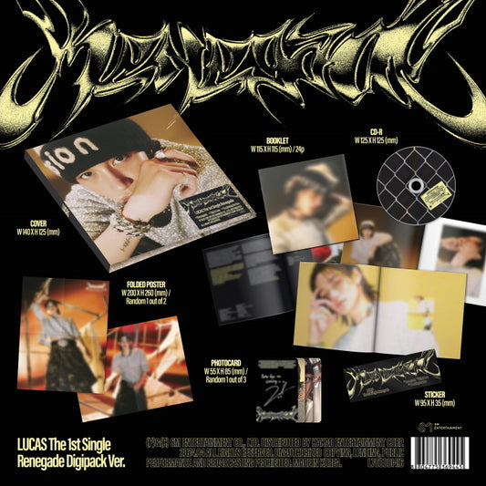 Lucas 1st Single Album Renegade Digipack Versions.