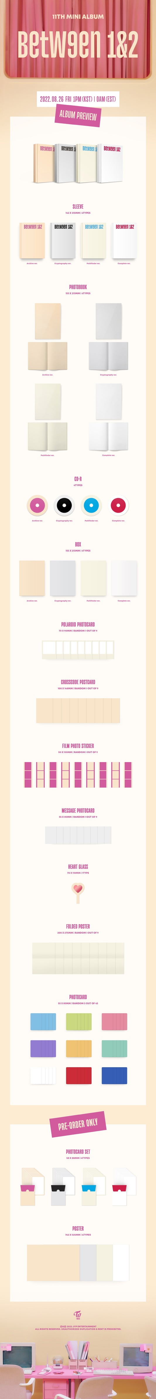 TWICE 11th Mini Album BETWEEN 1&2, 4 VERSIONS