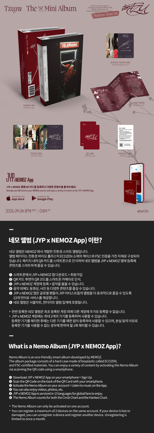 Tzuyu (Twice) 1st Mini Album abouTZU Platform Nemo Version.