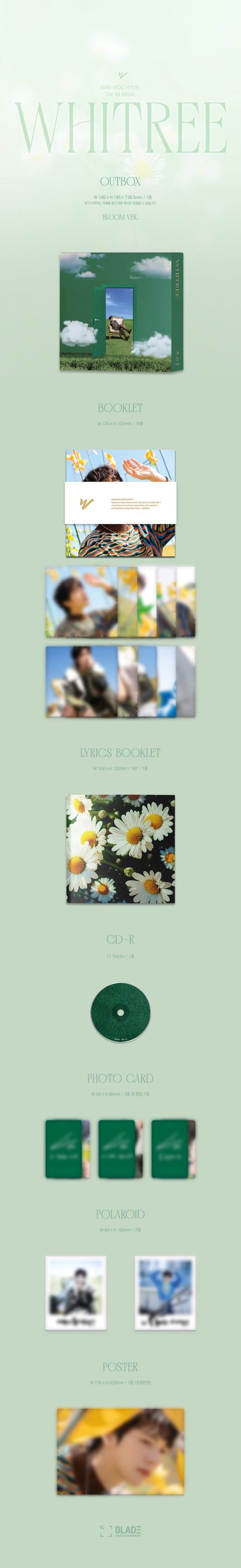 NAM WOO HYUN (INFINITE) - 1st Album WHITREE Bloom Version.