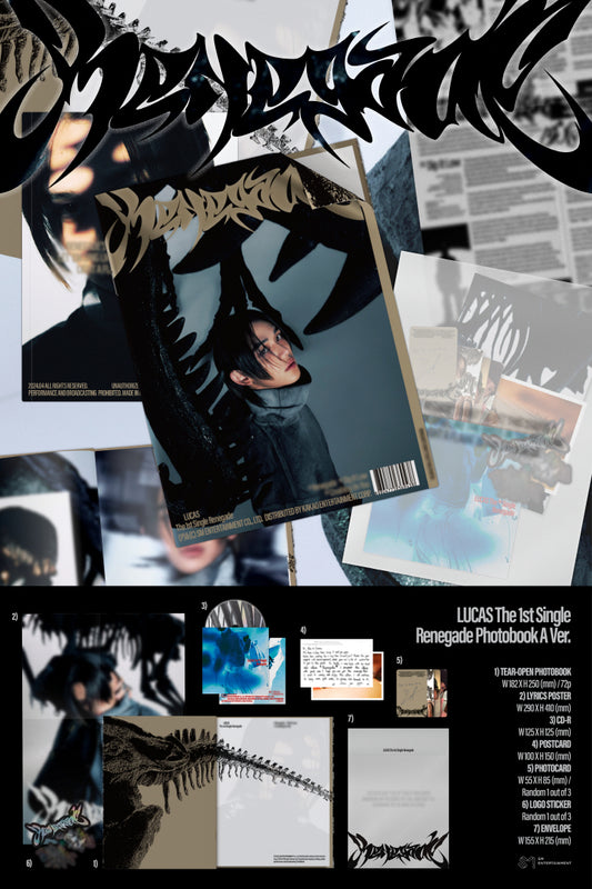 Lucas -m1st Single Album Renegade Photobook Versions (2 Versions).