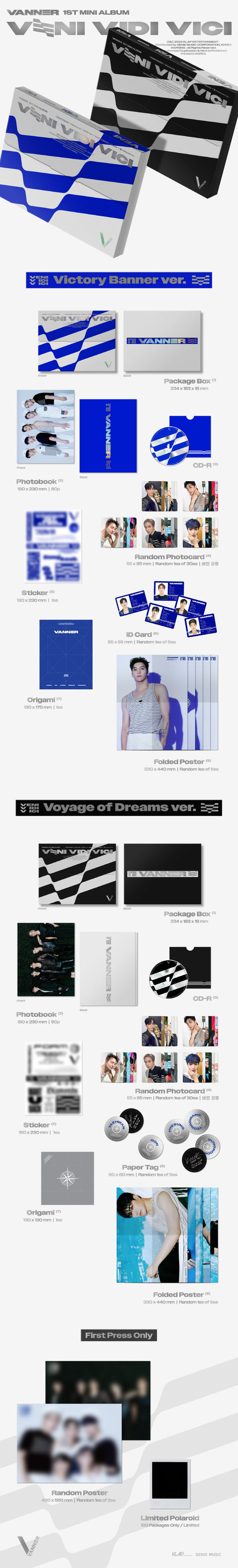 VANNER - 1st Mini Album VENI VIDI VICI (2 Versions) Random 1ea