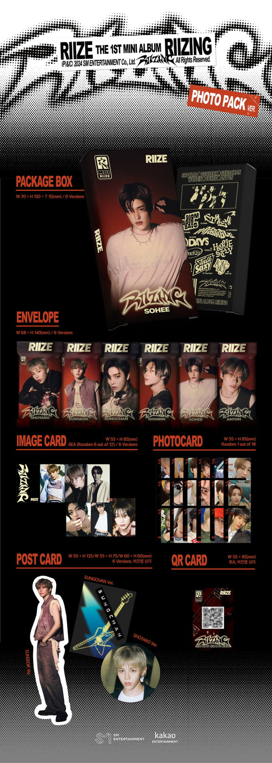 RIIZE 1st Mini Album RIIZING Photo Pack Version (6 Versions)..