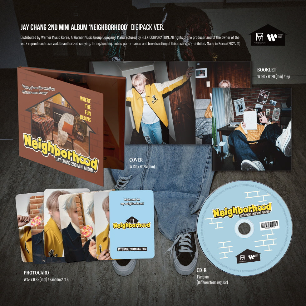 JAY CHANG (ONE PACT, B.D.U) - 2nd Mini Album Neighborhood Digipack Version.