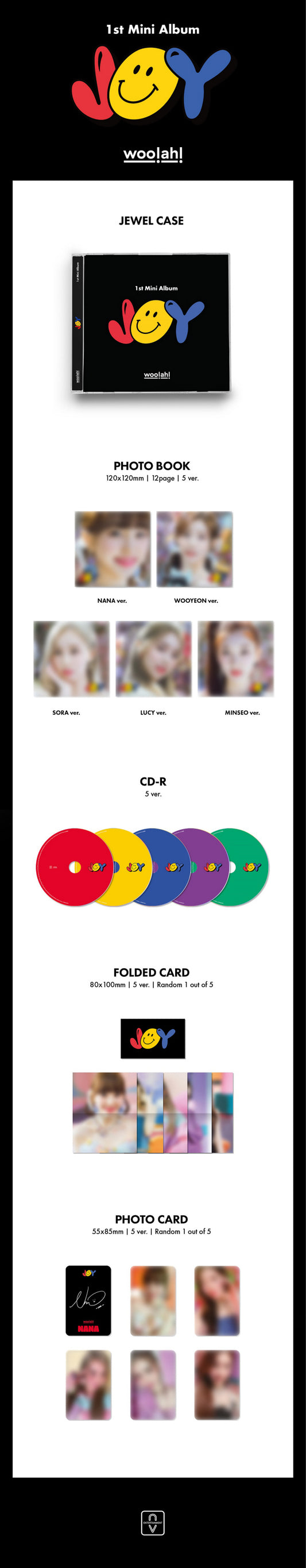 woo!ah! (Wooah) 1st Mini Joy Jewel Version (5 Versions) Random