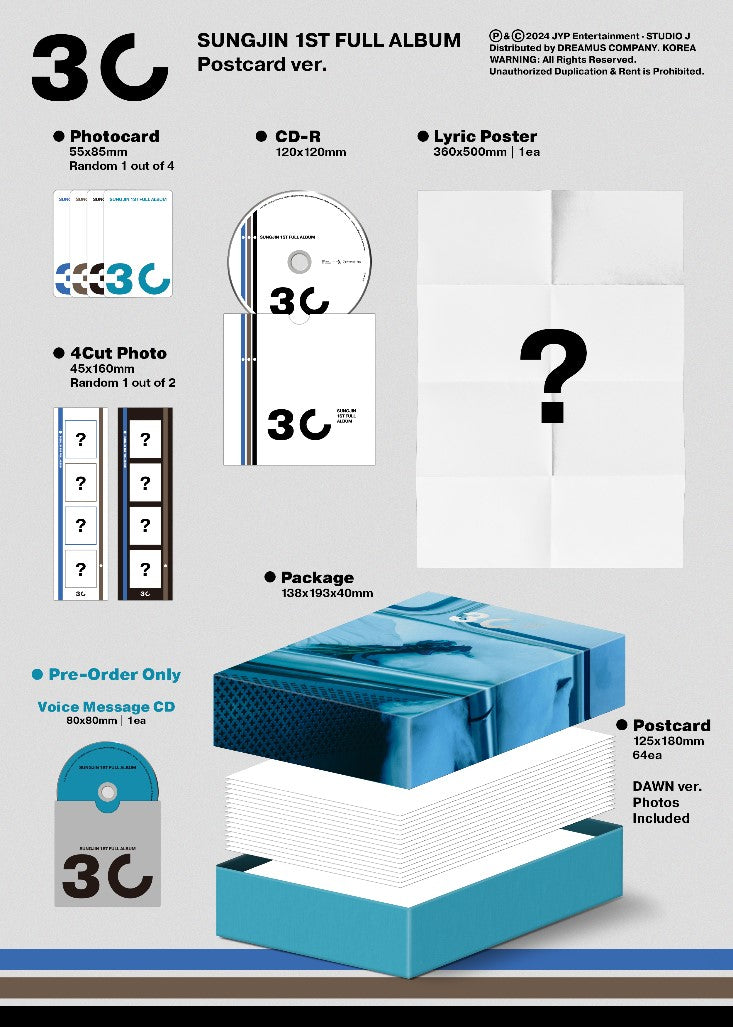 Sungjin (Day6) - 1st Full Album 30 Postcard Version.