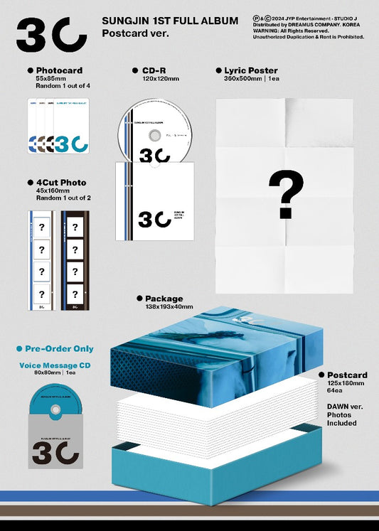 Sungjin (Day6) - 1st Full Album 30 Postcard Version.