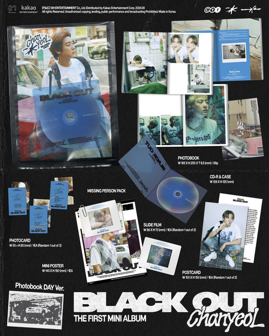 Chanyeol (EXO) 1st Mini Album Black Out Photobook Version (2 Versions).