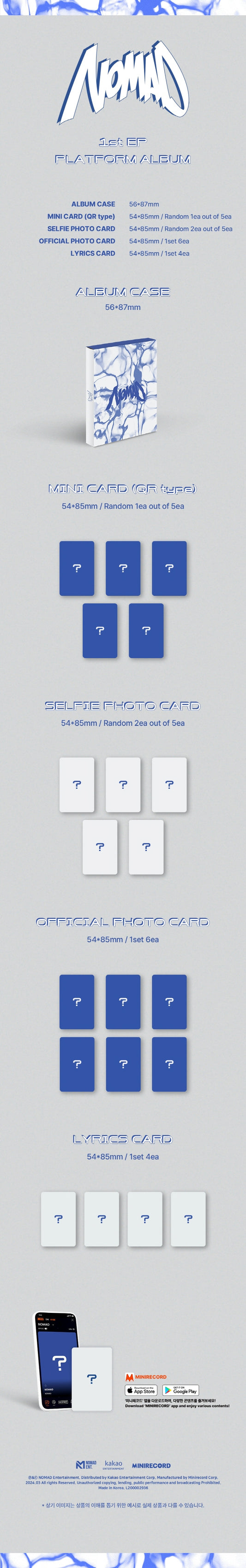 NOMAD 1st EP Album NOMAD Cali Version Platform Album.