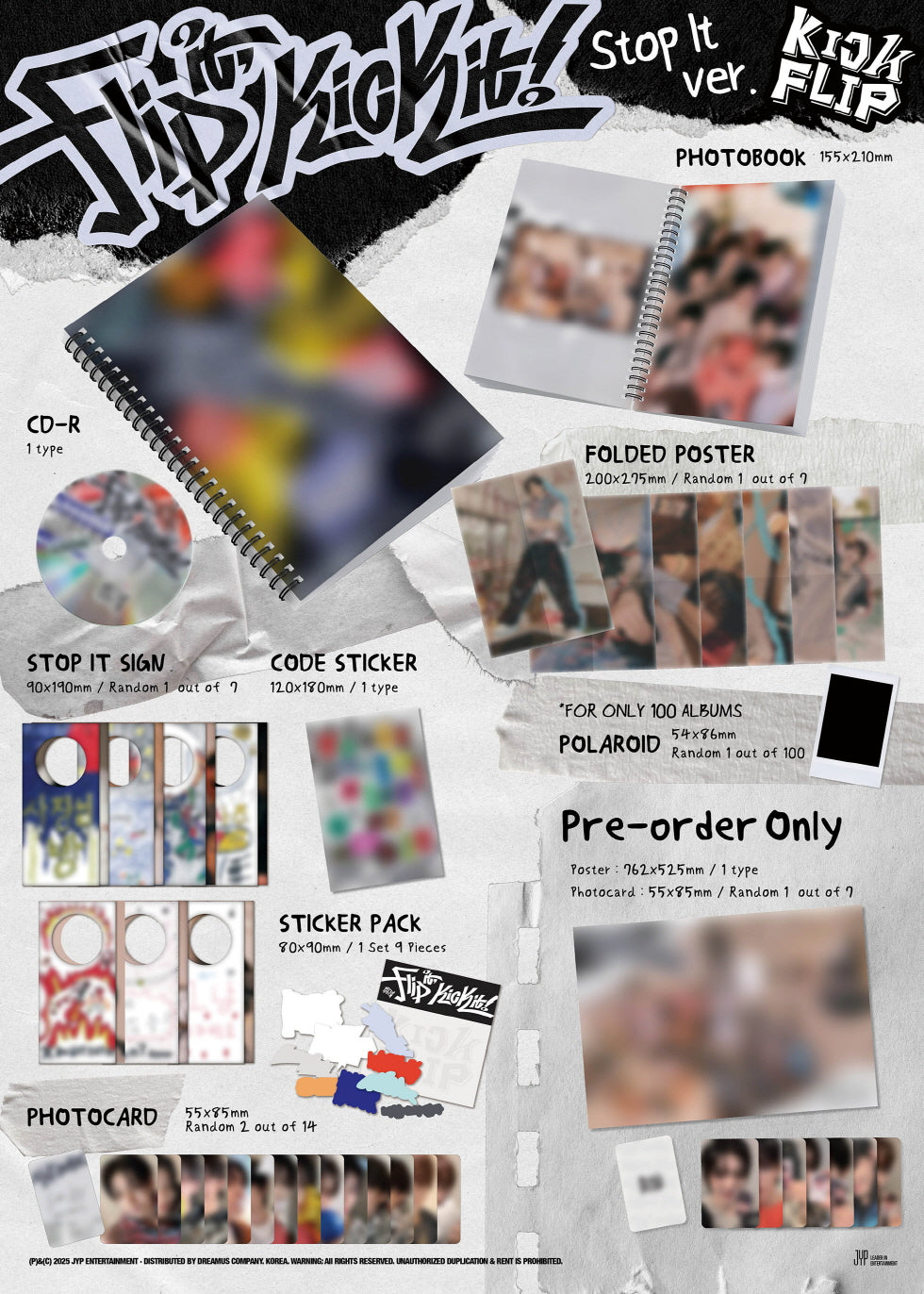 KickFlip - 1st Mini Album Flip it, Kick it! (2 Versions)(POB - Photocard Included for a limited quantity).