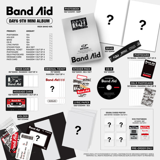 DAY6 - 9th Mini Album Band Aid (2 Versions).