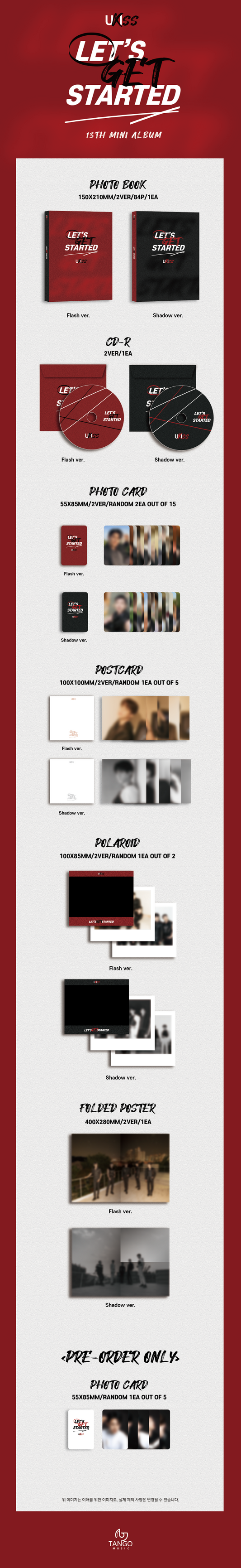 UKISS 13th Mini Album Let's Get Started (2 Versions) Random 1ea.