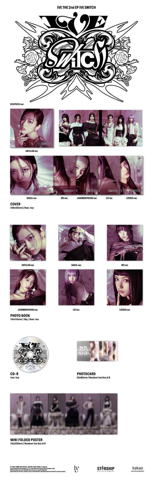 IVE 2nd EP Album IVE Switch Digipack Version (6 Versions).