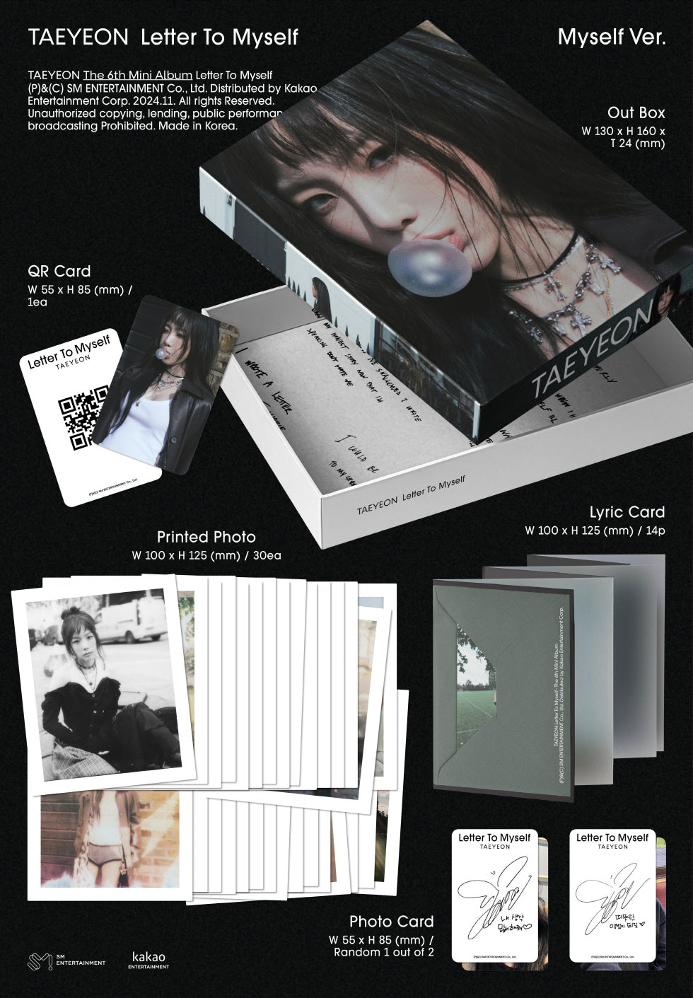Taeyeon - 6th Mini Album Letter to myself (Myself Version - Smart Album).