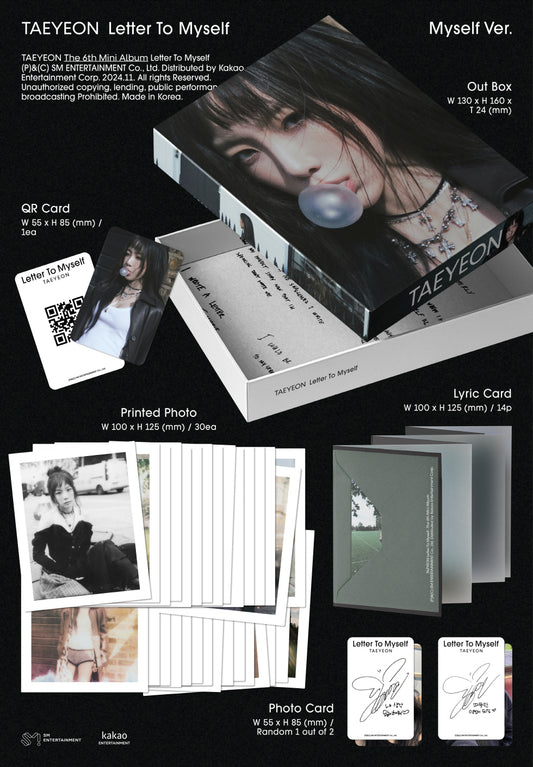 Taeyeon - 6th Mini Album Letter to myself (Myself Version - Smart Album).