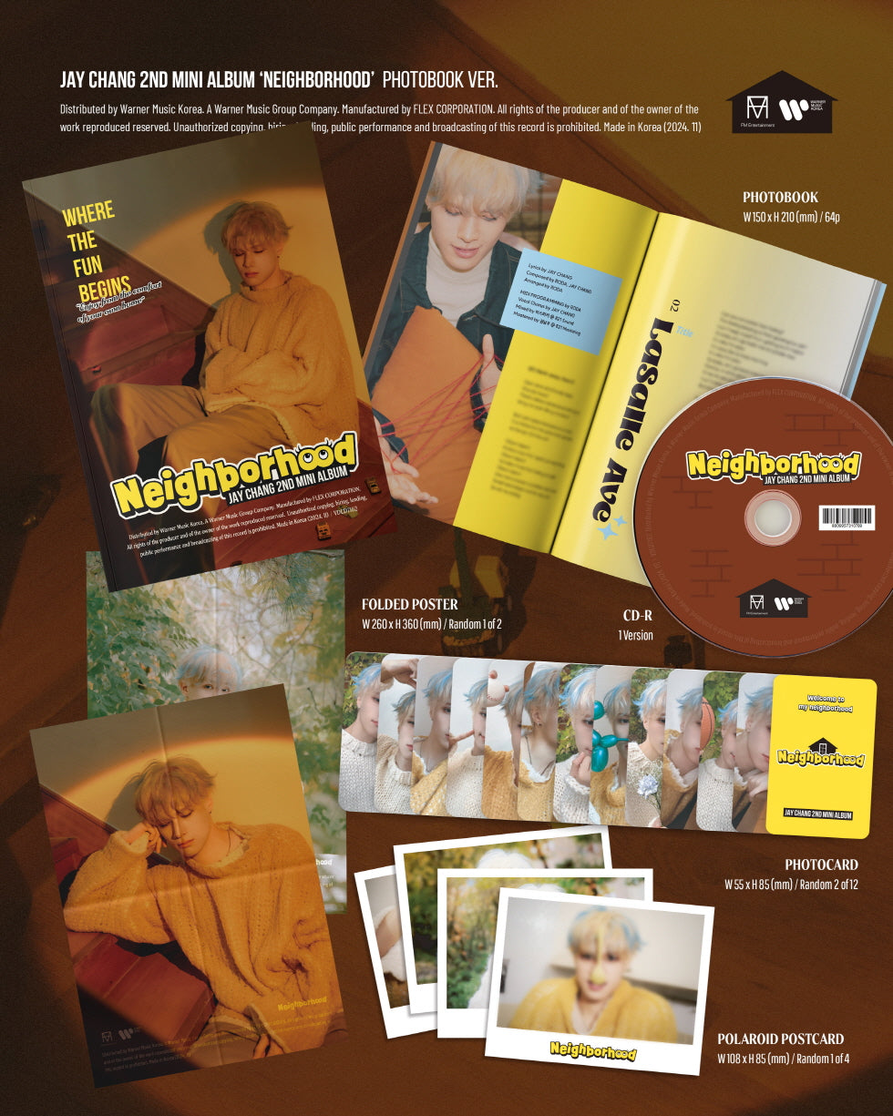 JAY CHANG (ONE PACT, B.D.U) - 2nd Mini Album Neighborhood Photobook Version.