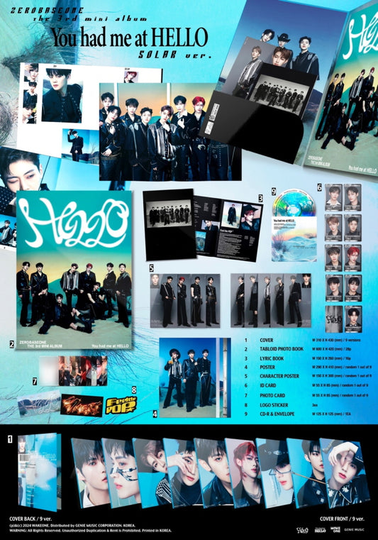 Zerobaseone 3rd Mini Album You had me at HELLO Solar Version (Limited Version) Random