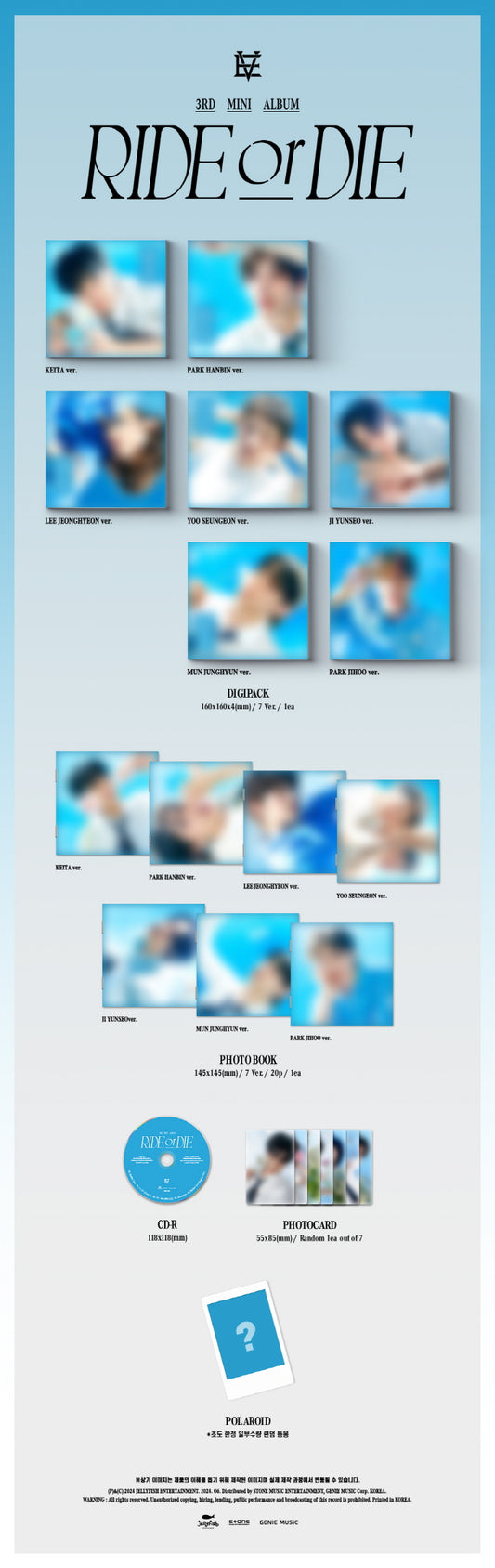 EVNNE 3rd Mini Album Ride or Die Digipack Version (7 Versions) Random(new)