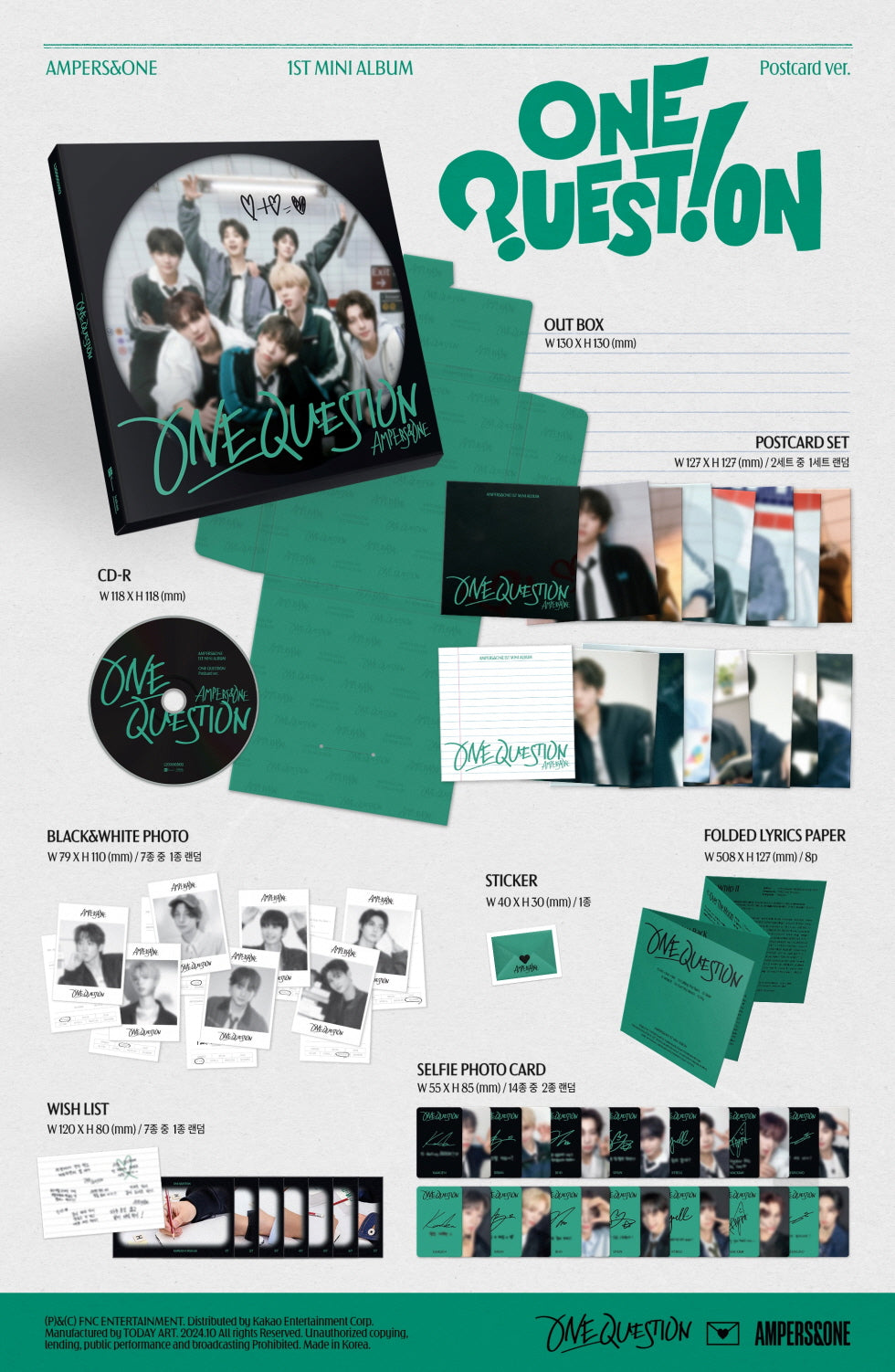 AMPERS&ONE - 1st Mini Album One Question Postcard Version
