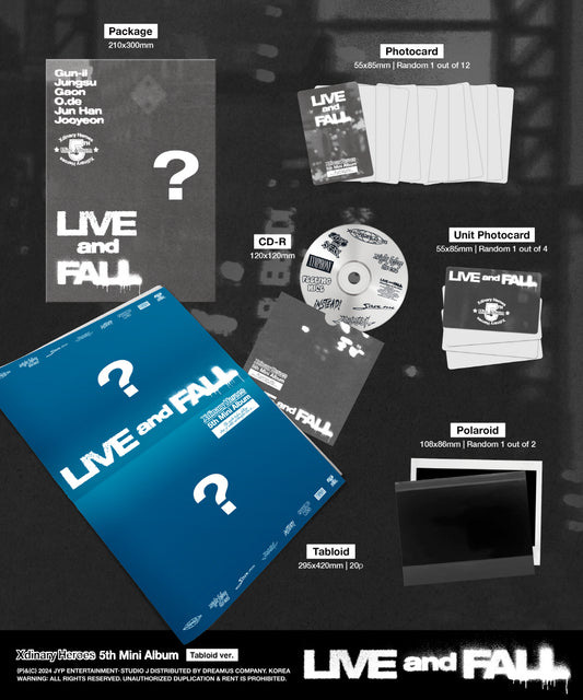 Xdinary Heroes 5th Mini Album LIVE and FALL Tabloid Version.
