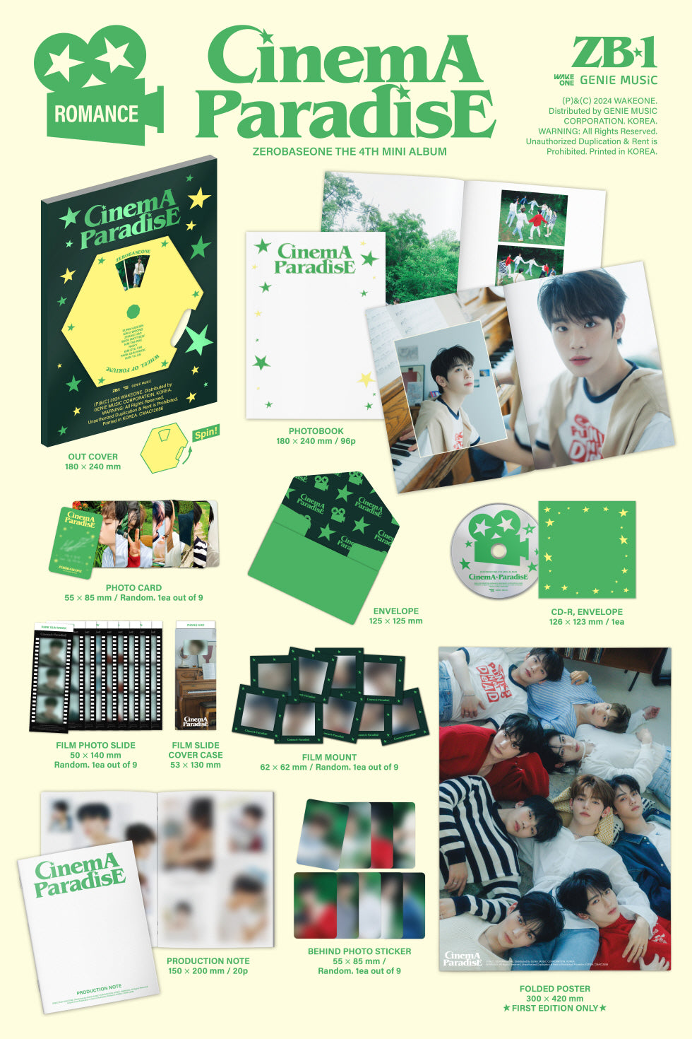 Zerobaseone 4th Mini Album Cinema Paradise (2 Versions).