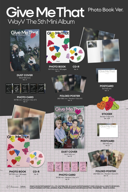 WayV 5th Mini Album Give Me That Photobook Version (2 Versions).