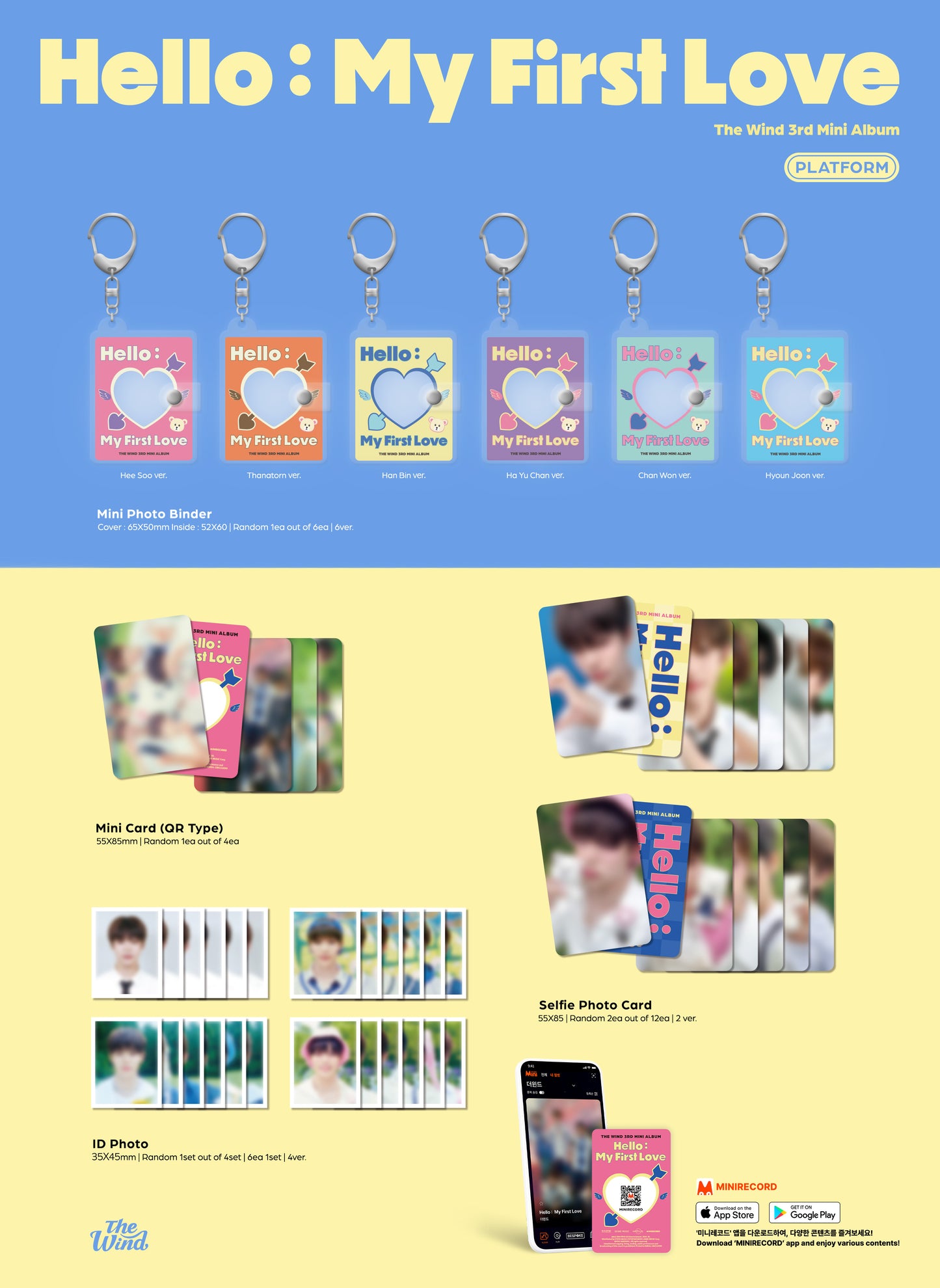 The Wind 3rd Mini Album Hello : My First Love Platfom Version (6 Versions) Random 1ea