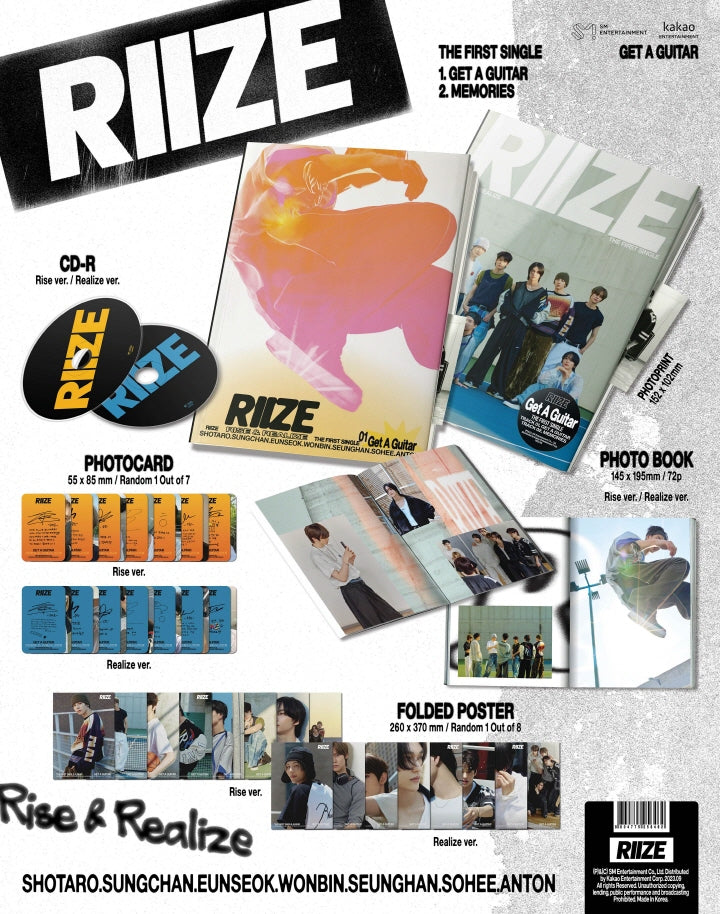 RIIZE 1st Single Album Get a Guitar (2 Versions).