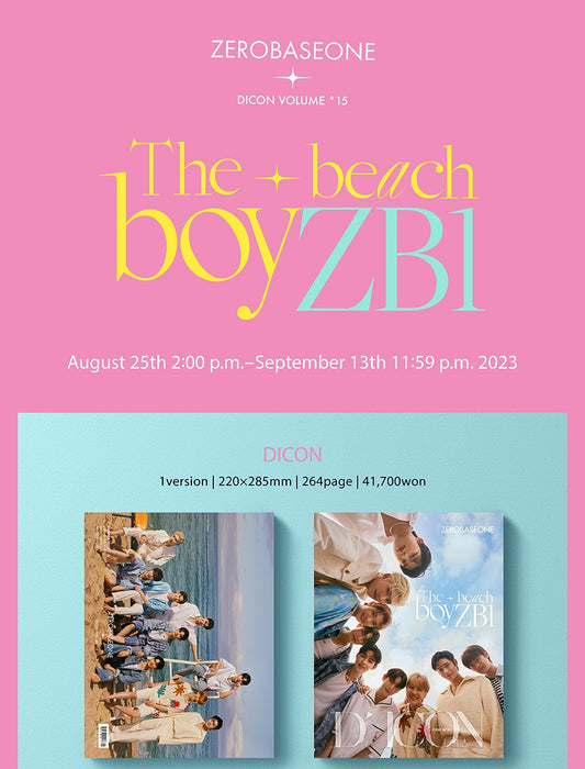 DICON VOLUME N°15 ZEROBASEONE : The beach boyZB1 (10 Versions)(Magazine)**