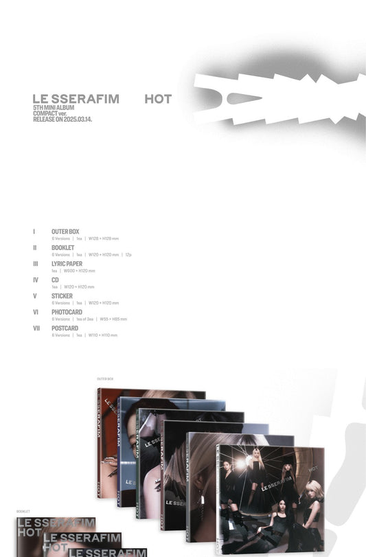 LE SSERAFIM - 5th Mini Album HOT Compact Version (6 Versions)