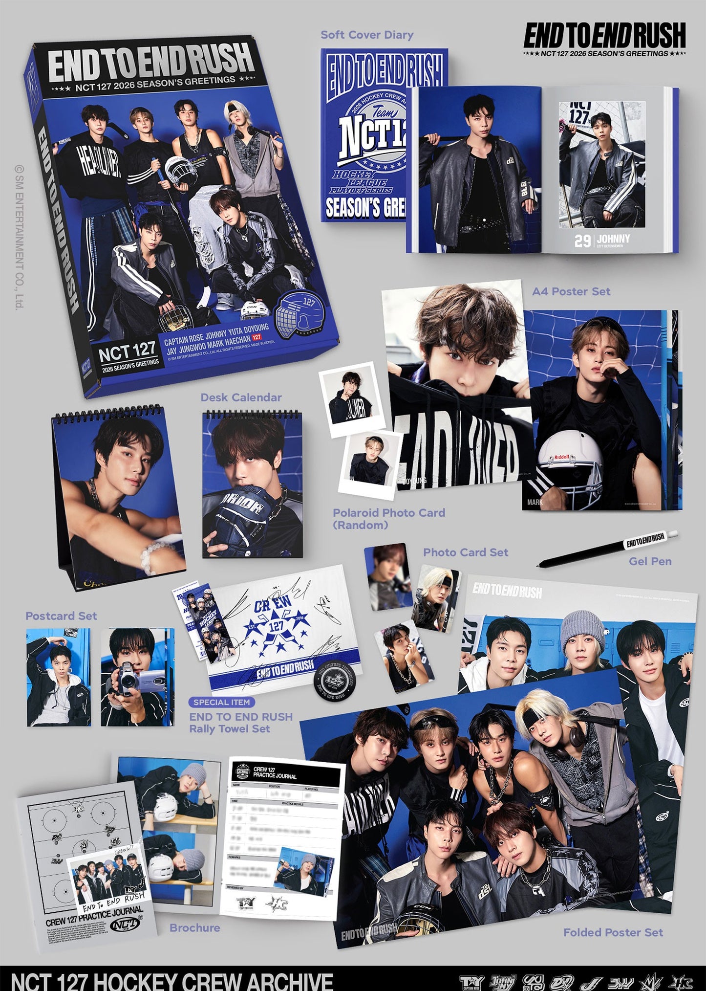 (PRE-ORDER 2025-12-26) NCT 127 - 2026 Season's Greetings (POB - Photocard Set + Removable Sticker)(๐ K-Towns 2026 Season's Greetings Event!)