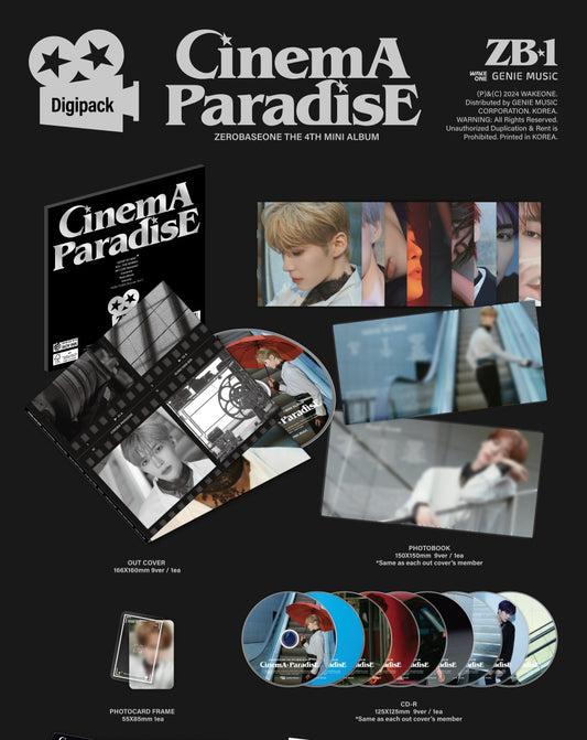 Zerobaseone - 4th Mini Album Cinema Paradise Digipack Version (9 Versions)