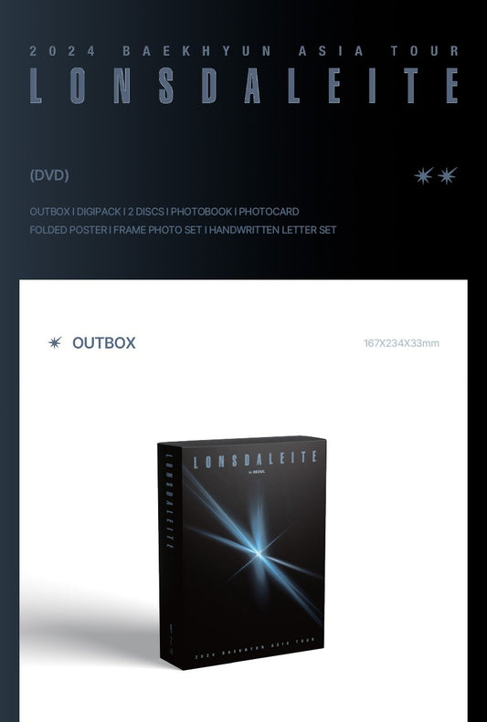 BAEKHYUN 2024 BAEKHYUN ASIA TOUR Lonsdaleite in Seoul (DVD)