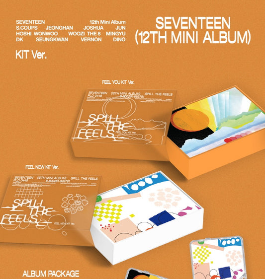 Seventeen - 12th Mini Album Spill the Feels KiT Version (2 Versions)(POB - Polaroid Type Photocard Included!!).