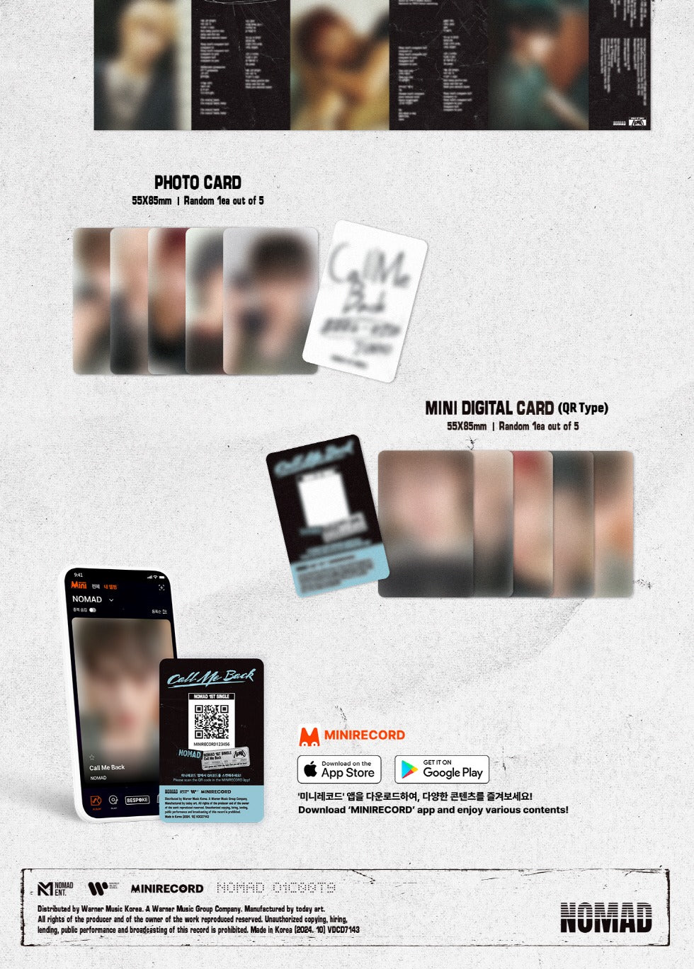 NOMAD 1st Single Album Call Me Back (2 Versions).