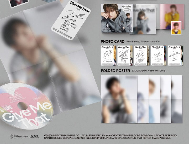 WayV 5th Mini Album Give Me That Digipack Version (5 Versions) Random 1ea