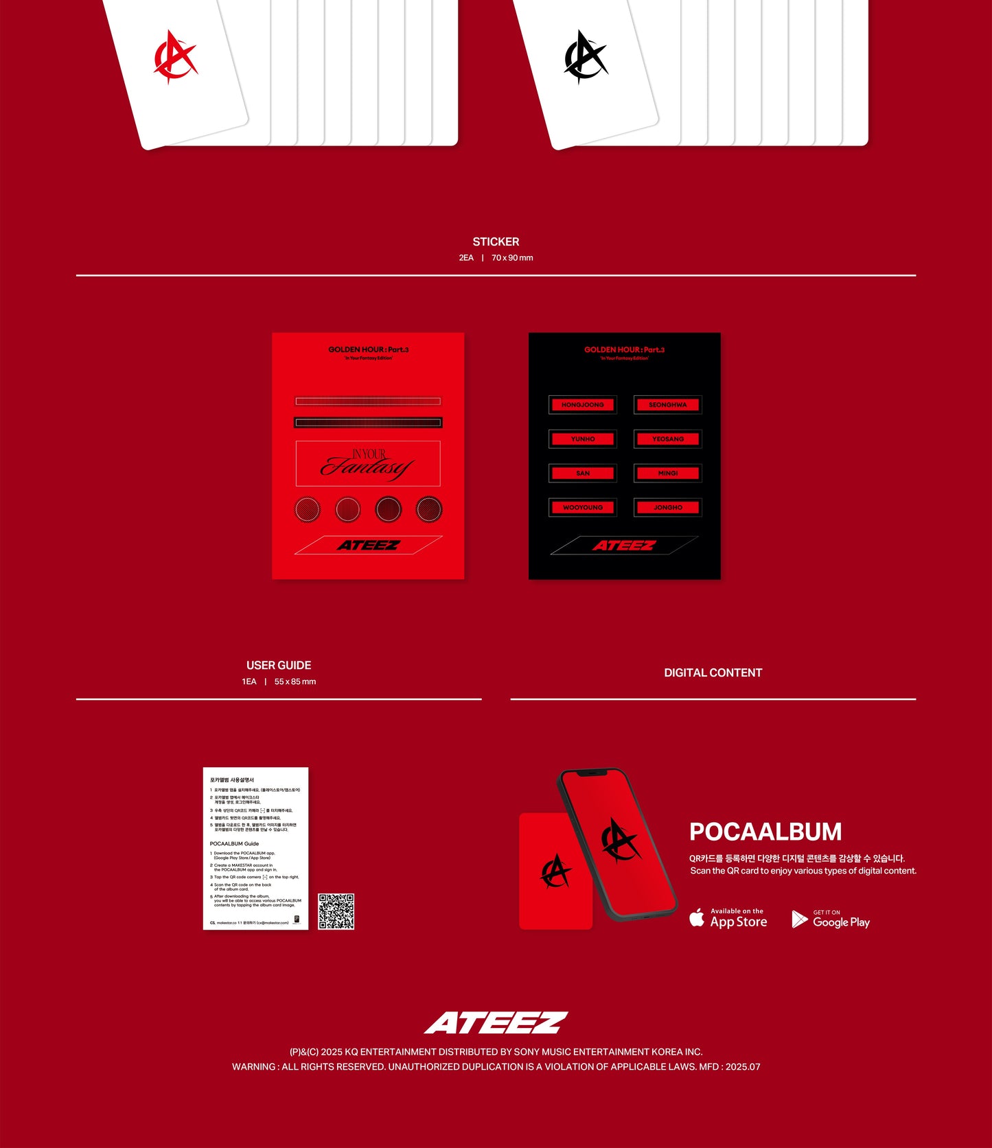 ATEEZ - 12th Mini Album [Golden Hour : Part. 3 In Your Fantasy Edition) Pocaalbum Version (2 Version).