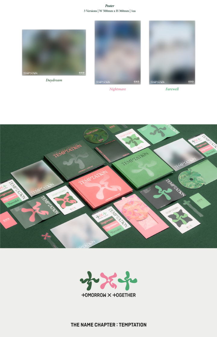 TOMORROW X TOGETHER TXT 5TH MINI ALBUM, THE NAME CHAPTER, TEMPTATION (3 Versions).
