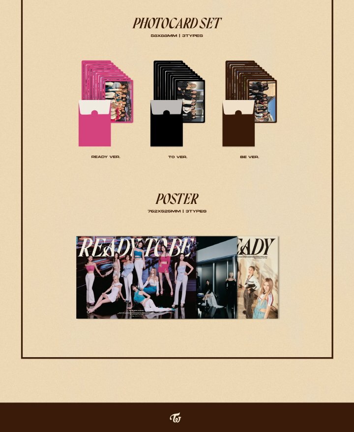 TWICE 12th Mini Album READY TO BE, 3 VERSIONS.