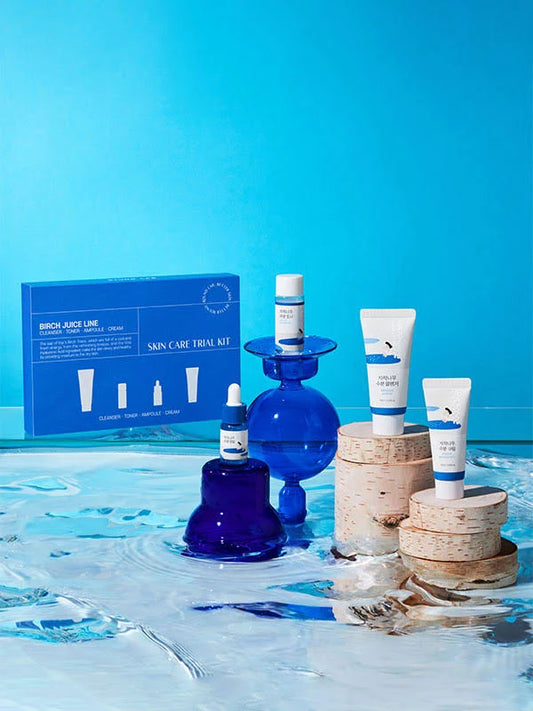 Round Lab - Birch Juice Trial Kit (Cleanser 30 mL + Toner 20 mL + Ampoule 10 mL + Cream 20 mL)
