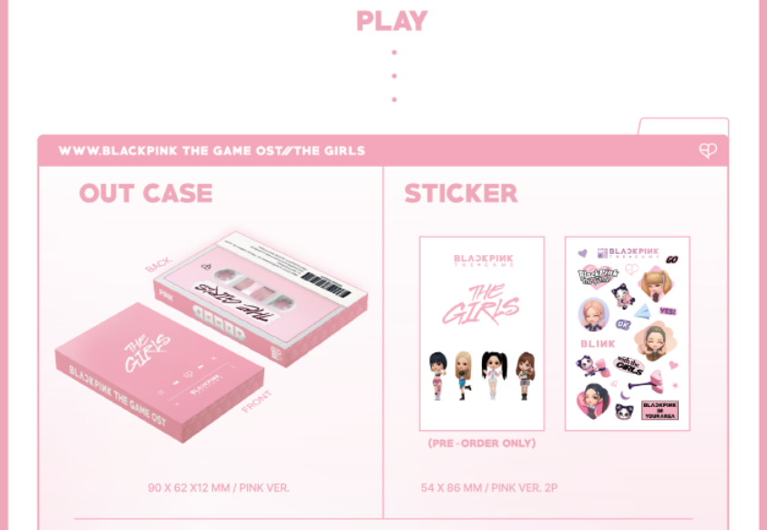 BLACKPINK 블랙핑크, 1ST OST ALBUM, THE GAME OST [THE GIRLS], REVE VER (2 VERSIONS).