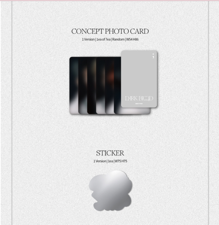 ENHYPEN, 4TH MINI ALBUM, DARK BLOOD, ENGENE VERSION, RANDOM.