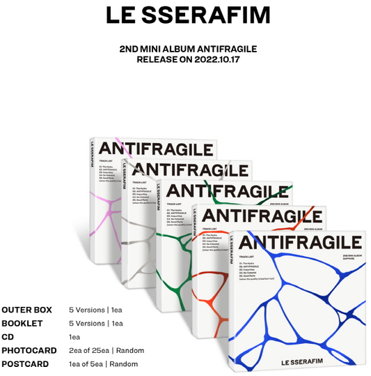 LE SSERAFIM - 2nd Mini Album [ANTIFRAGILE] Compact version (5 Versions).